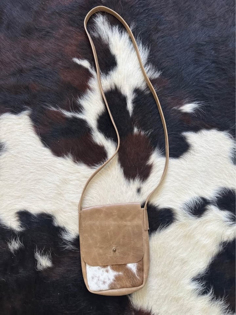 Small Cowhide Leather Western Crossbody Bag